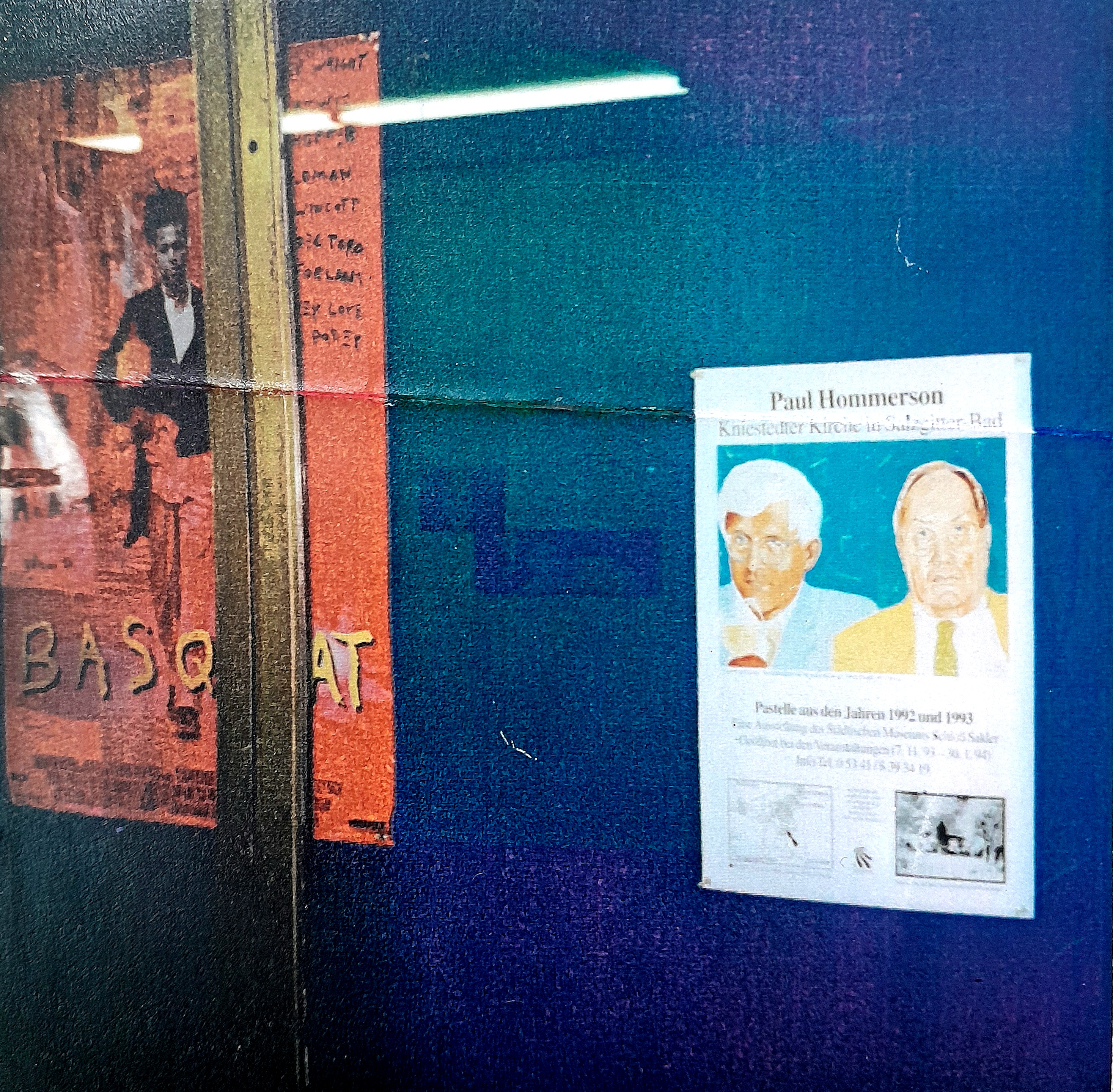 Paul Hommerson exhibition poster in galery Delta window